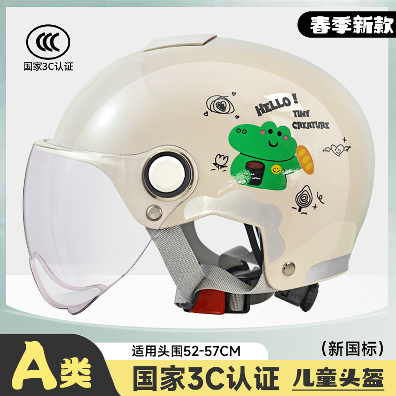 New National Standard 3C Certified Electric Vehicle Kidsren's Helmet Safety Helmet Motorcycle Male and Female Baby Summer Kidsren's Helmet