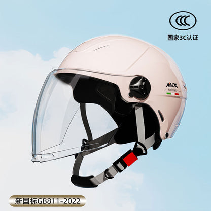 New National Standard 3C Certified Electric Vehicle Helmet Summer Sun Protection Motorcycle Helmet All-Season Universal Half Helmet Lightweight