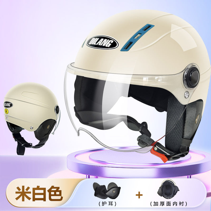 3C certified electric motorcycle helmet summer sun protection Cycling men and women battery half helmet Four Seasons universal helmet