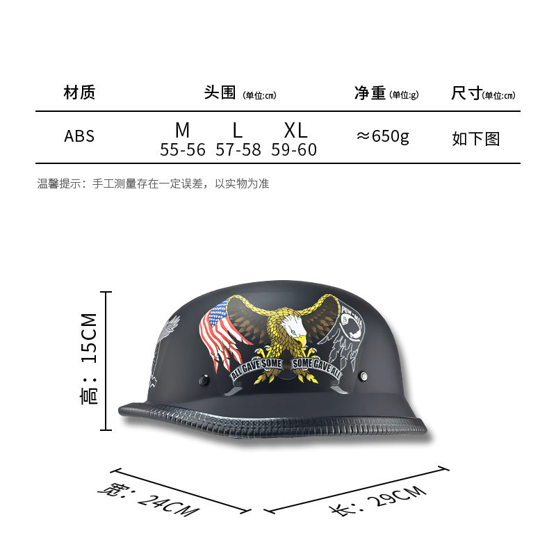 Cross-Border Exclusive Dot German-Style Soldier Helmet, Vintage Helmet, Scooter Cruiser Half Helmet, Unisex, Dot Certified