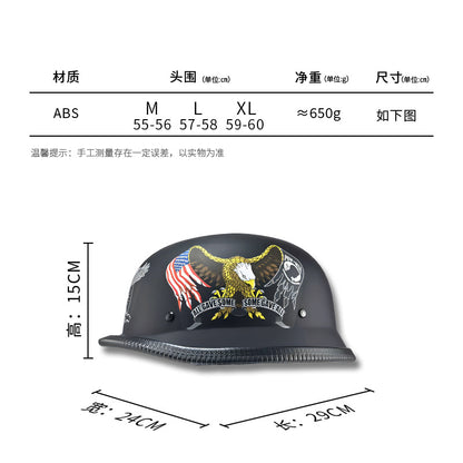 Cross-Border Exclusive Dot German-Style Soldier Helmet, Vintage Helmet, Scooter Cruiser Half Helmet, Unisex, Dot Certified