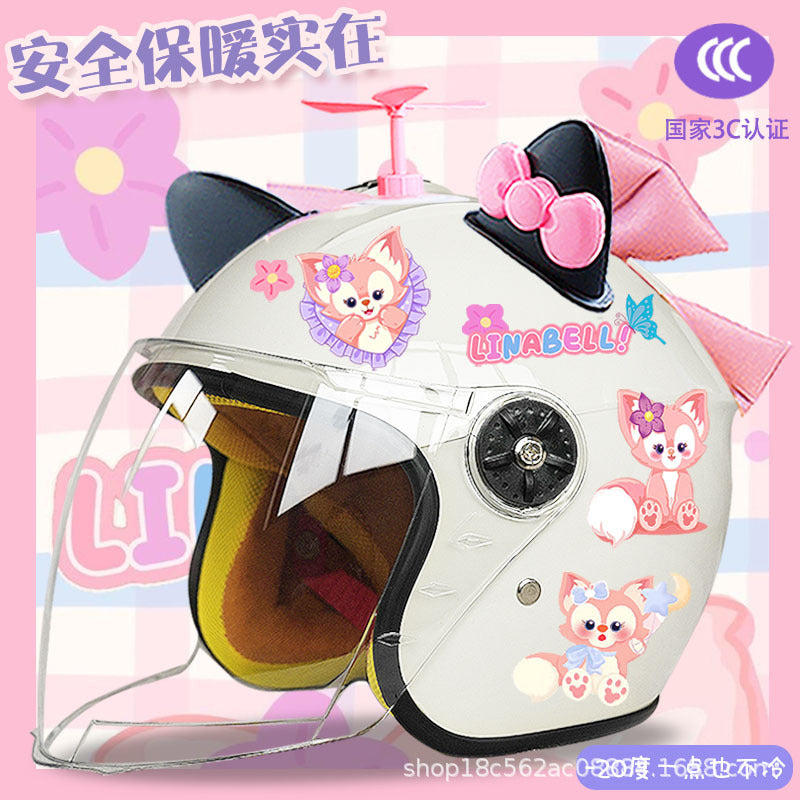 Winter Children's Electric Car Helmet Warm Half Helmet Motorcycle Aileen Nabel Autumn and Winter Cold-proof Helmet