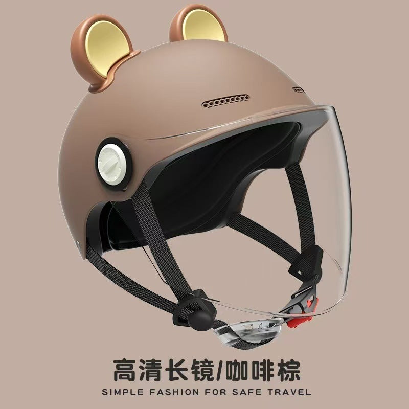 Ad Factory 3C Certified Electric Vehicle Helmet Men's and Women's Couple Helmet All-Season Motorcycle Summer Sun Protection Half Helmet