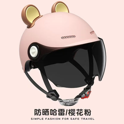 Ad Factory 3C Certified Electric Vehicle Helmet Men's and Women's Couple Helmet All-Season Motorcycle Summer Sun Protection Half Helmet