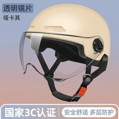 3C certified electric battery car helmet women's summer sun protection breathable helmet motorcycle riding helmet Four Seasons half helmet