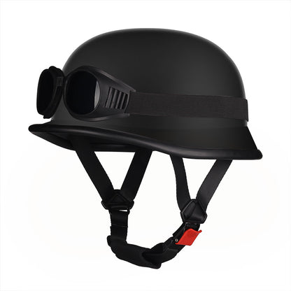 German Cruise Retro Half Helmet Women's Pedal Men's Motorcycle Helmet Locomotive Scoop Helmet 3c Standard Private Helmet with Glasses