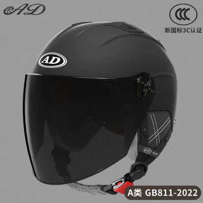Ad Electric Motorcycle Helmet for Men and Women, Summer 3C Certified Half Helmet, Battery Car Safety Helmet, Sun Protection for Riding