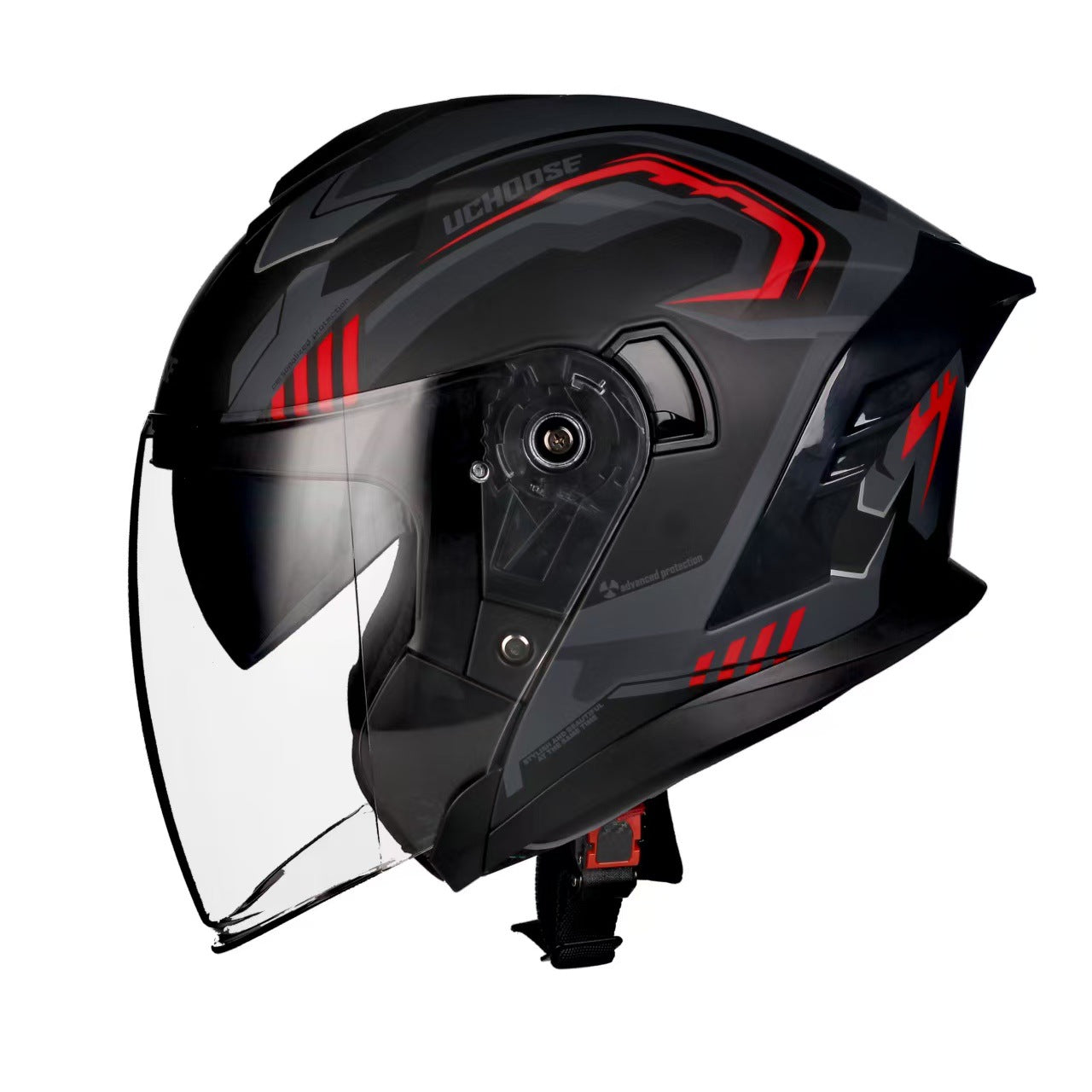 Jiarui Double-Lens Large Tail Half Helmet for Men and Women Motorcycle Dot Certified Electric Motorcycle Four-Season Universal Sun Protection Helmet
