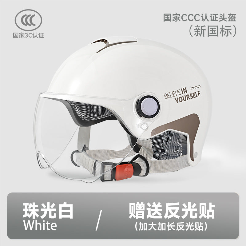 3C Certified Electric Vehicle Helmet for Men and Women Battery Motorcycle 2025 New Summer Half Helmet All-Season Safety Helmet