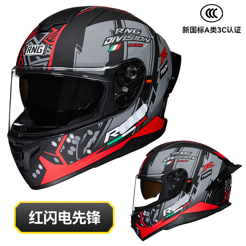 New National Standard 3C/Dot Certified Motorcycle Helmet Dual Lens with Bluetooth Headset Glasses Slot Full Face Motorcycle Helmet