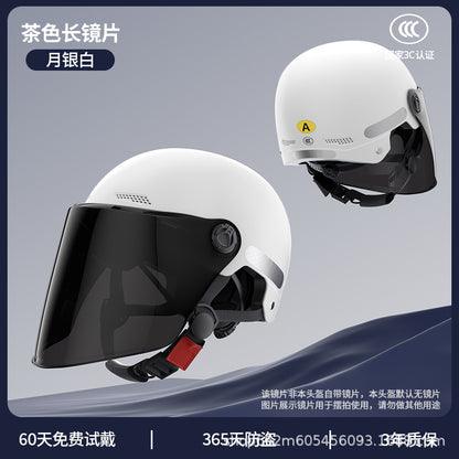 New National Standard 3C Certified Electric Vehicle Helmet for Men and Women in Summer, Lightweight Anti-Collision Half Helmet for Electric Scooters and Motorcycles