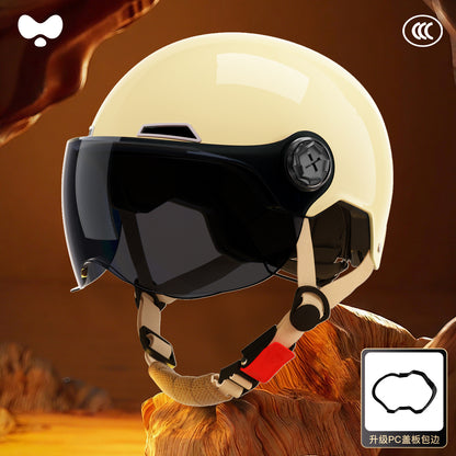 Electric Vehicle Helmet for Women, Sun Protection, 3C Certified, Suitable for All Seasons, Winter Warmth, Battery Motorcycle Safety Helmet for Men