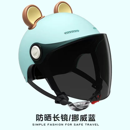 Ad Factory 3C Certified Electric Vehicle Helmet Men's and Women's Couple Helmet All-Season Motorcycle Summer Sun Protection Half Helmet