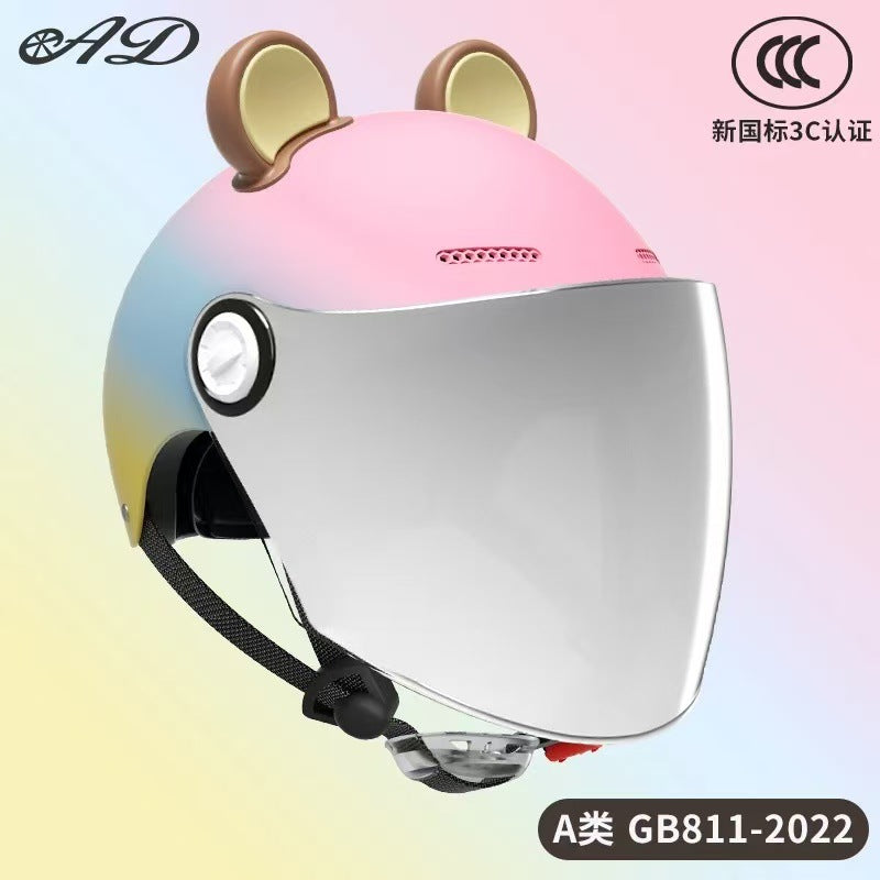 Ad Factory 3C Certified Electric Vehicle Helmet Men's and Women's Couple Helmet All-Season Motorcycle Summer Sun Protection Half Helmet