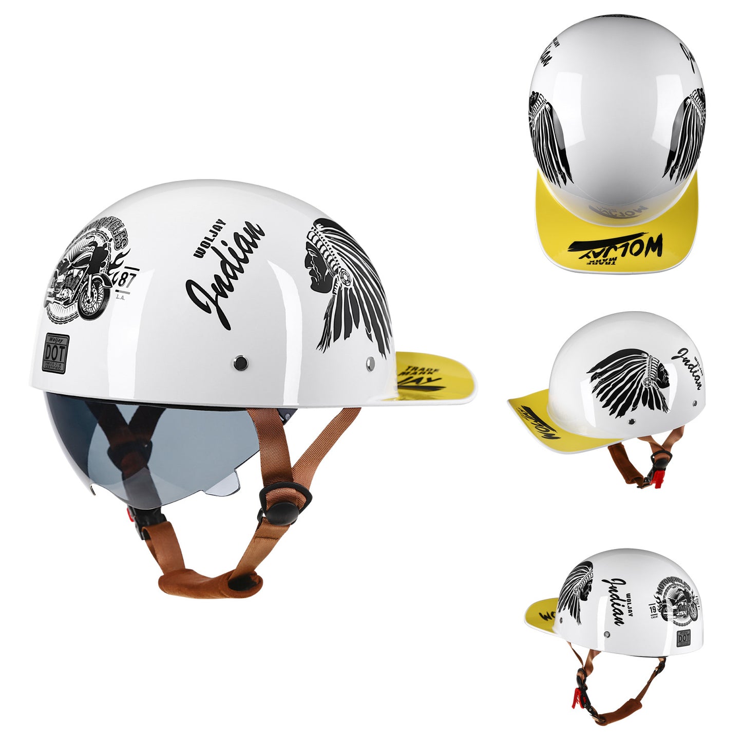 Jiarui Cross-Border Retro Electric Scooter Motorcycle Helmet for Men and Women, Small Helmet for Electric Vehicles, Baseball Cap, Safety Helmet