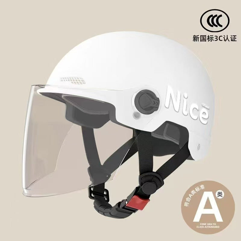 New National Standard 3C Certified Electric Vehicle Helmet for Men and Women, Summer Sun Protection Motorcycle Safety Helmet, Lightweight Half Helmet, Now Available from the Manufacturer