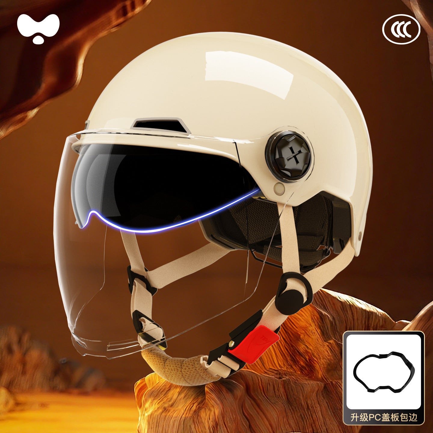 Electric Vehicle Helmet for Women, Sun Protection, 3C Certified, Suitable for All Seasons, Winter Warmth, Battery Motorcycle Safety Helmet for Men