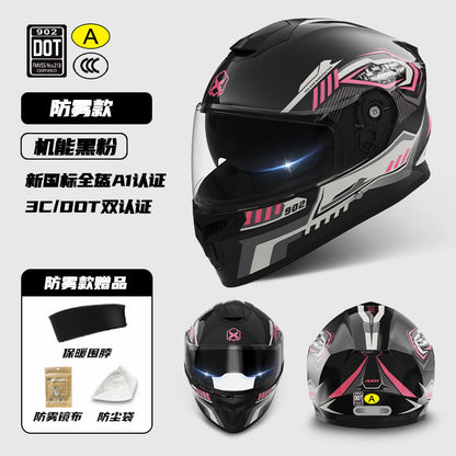 3C Certified Motorcycle Helmet Men's Four Seasons Universal Electric Vehicle New GB Women's Winter Warm Riding Safety Helmet