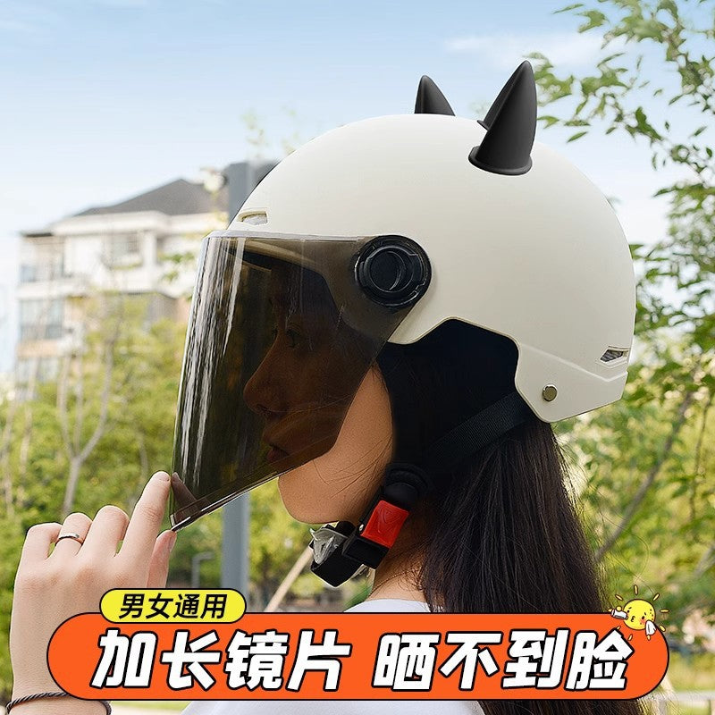 2024 New cat Ears Electric Vehicle Helmet 3c certified Men's and Women's Summer cycling Sunscreen Helmet Ready Direct Supply