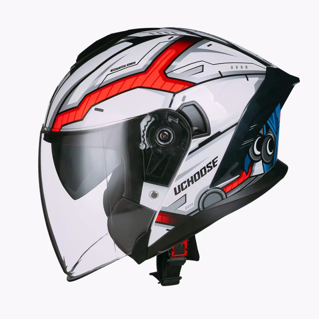 Jiarui Double-Lens Large Tail Half Helmet for Men and Women Motorcycle Dot Certified Electric Motorcycle Four-Season Universal Sun Protection Helmet