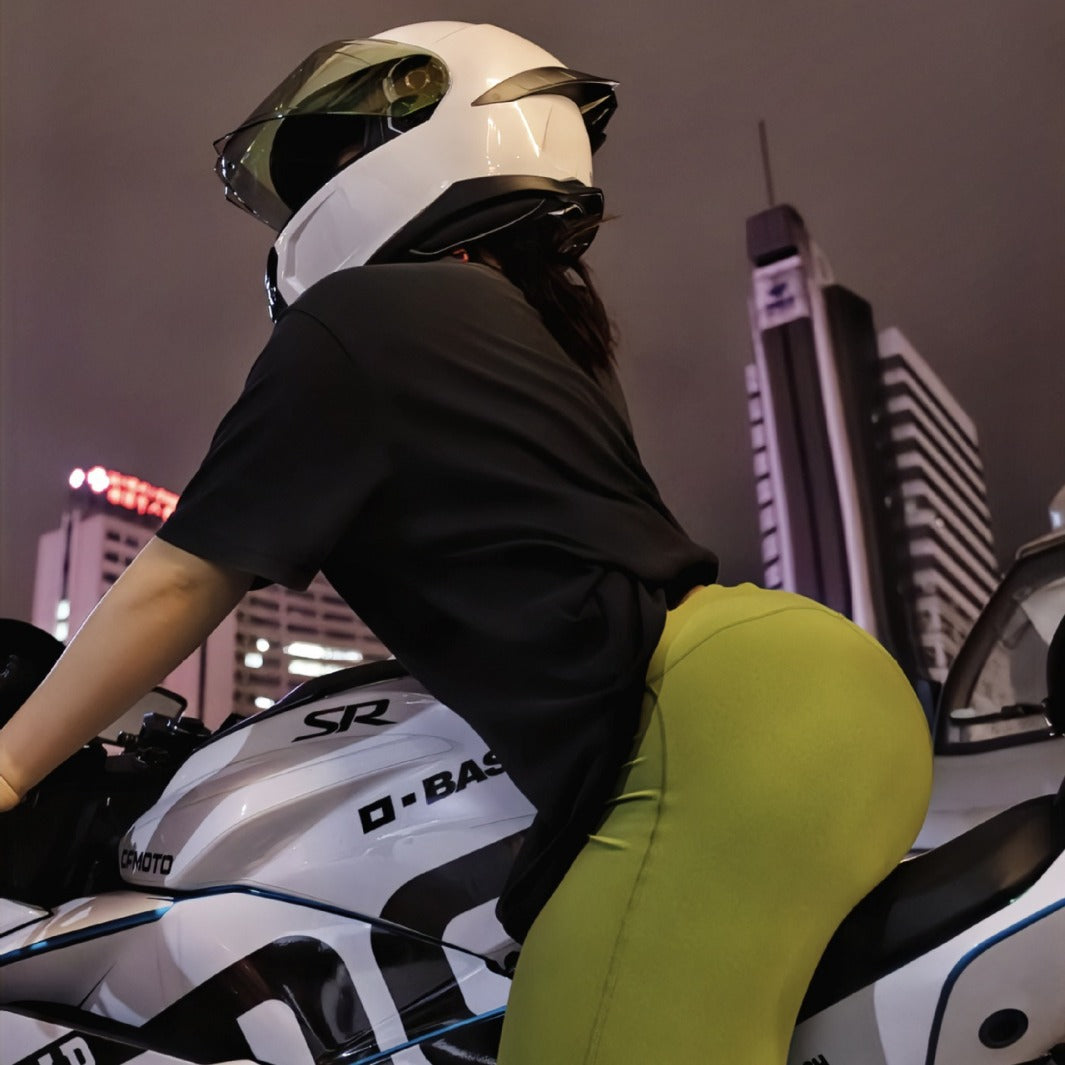 Orz3C Certified Motorcycle Helmet Men's and Women's Dual-Lens Full-Face Helmet Summer Personalized Tail Bluetooth Semi-Full Coverage