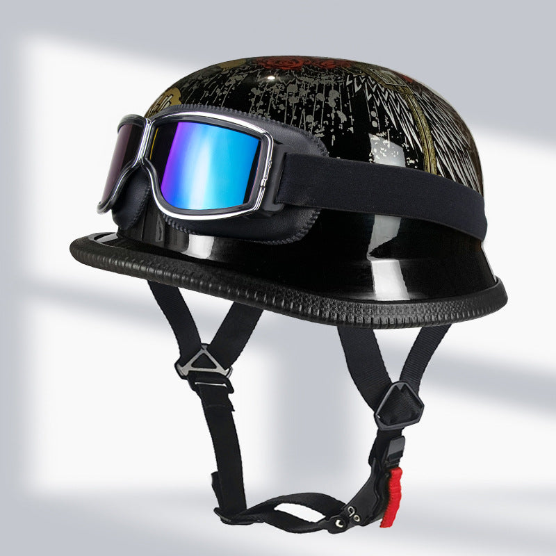 Cross-Border Exclusive Dot German-Style Soldier Helmet, Vintage Helmet, Scooter Cruiser Half Helmet, Unisex, Dot Certified