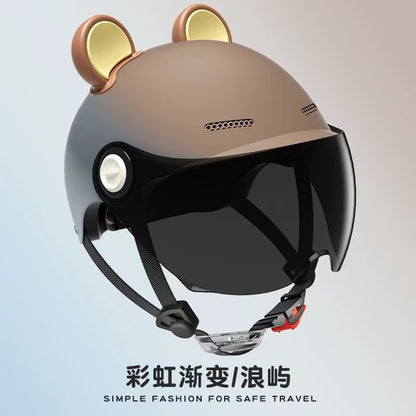 Ad Factory 3C Certified Electric Vehicle Helmet Men's and Women's Couple Helmet All-Season Motorcycle Summer Sun Protection Half Helmet
