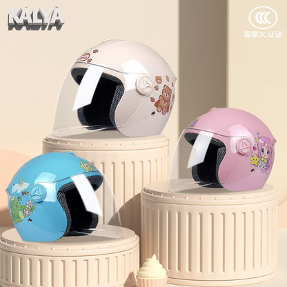 New National Standard 3C Certified Kidsren's Helmet for Boys and Girls, Universal Autumn and Winter Electric Motorcycle Helmet for Cycling