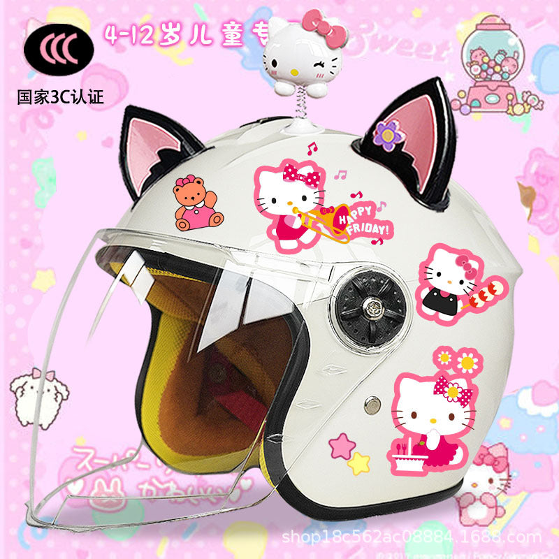 Winter Children's Electric Car Helmet Men's and Women's Cute Warm Thickened Half Helmet Motorcycle Full Helmet Autumn and Winter Helmet