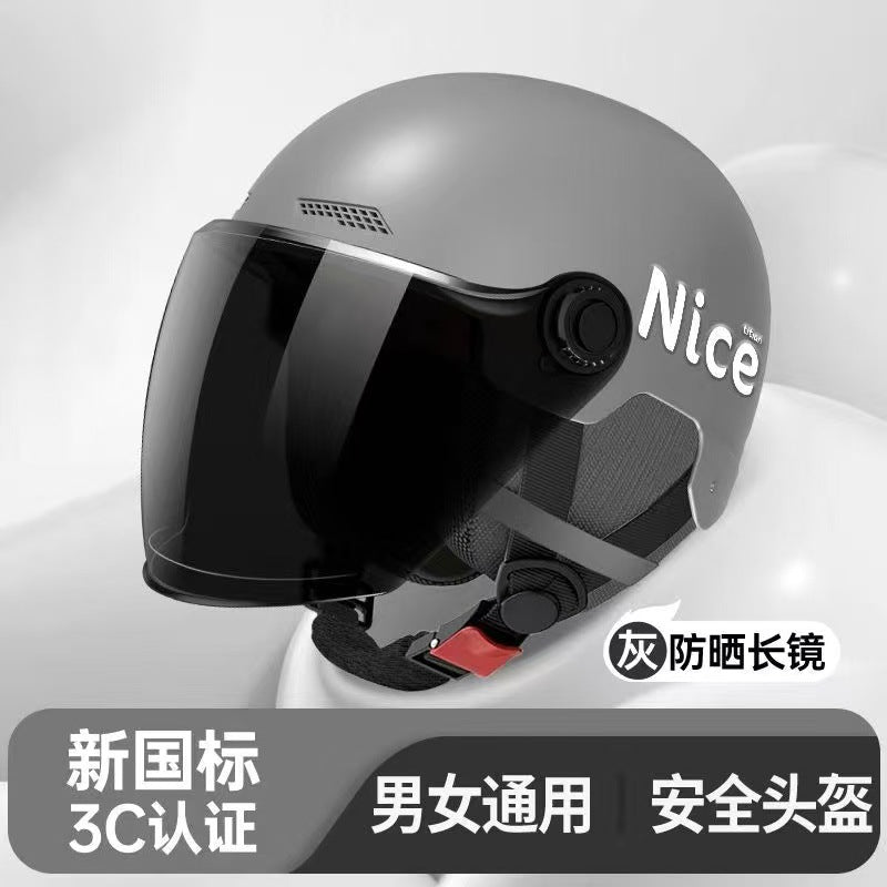 New National Standard 3C Certified Electric Vehicle Helmet for Men and Women, Summer Sun Protection Motorcycle Safety Helmet, Lightweight Half Helmet, Now Available from the Manufacturer