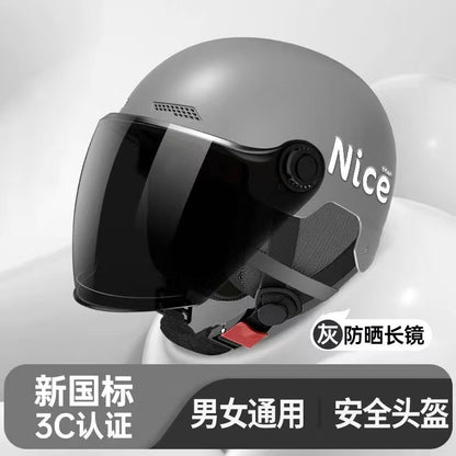 New National Standard 3C Certified Electric Vehicle Helmet for Men and Women, Summer Sun Protection Motorcycle Safety Helmet, Lightweight Half Helmet, Now Available from the Manufacturer