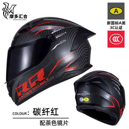 Motorcycle Helmet 3C Certified Bluetooth Men's and Women's All-Season Universal Personalized Electric Cruise Motorcycle Full-Coverage Full-Face Helmet