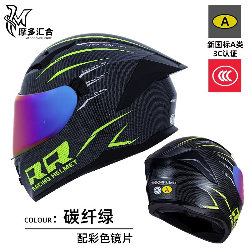 Motorcycle Helmet 3C Certified Bluetooth Men's and Women's All-Season Universal Personalized Electric Cruise Motorcycle Full-Coverage Full-Face Helmet