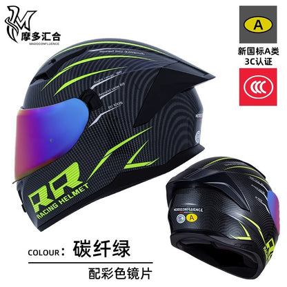 Motorcycle Helmet 3C Certified Bluetooth Men's and Women's All-Season Universal Personalized Electric Cruise Motorcycle Full-Coverage Full-Face Helmet