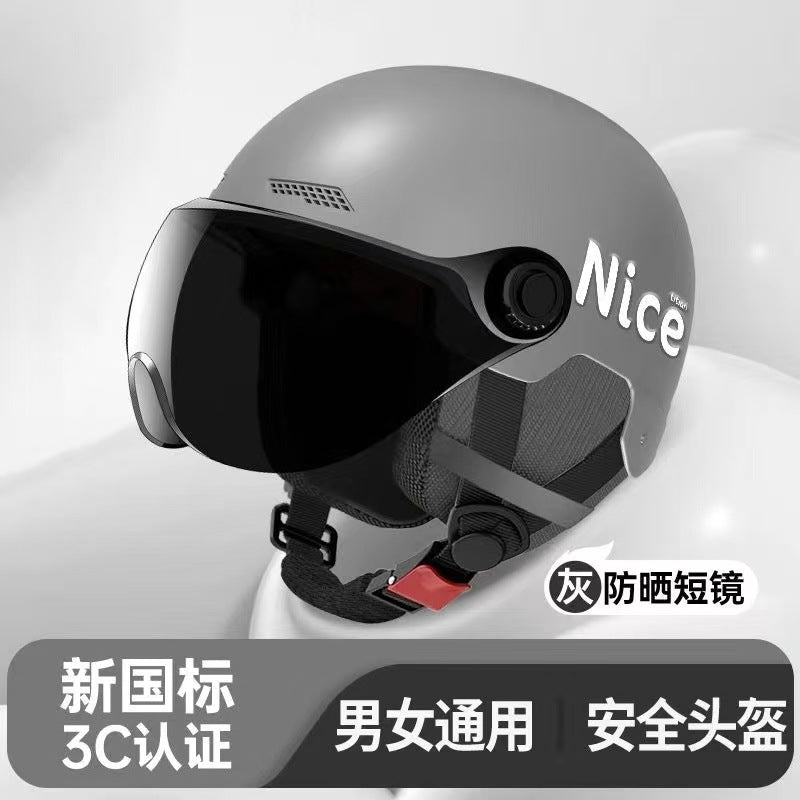 New National Standard 3C Certified Electric Vehicle Helmet for Men and Women, Summer Sun Protection Motorcycle Safety Helmet, Lightweight Half Helmet, Now Available from the Manufacturer