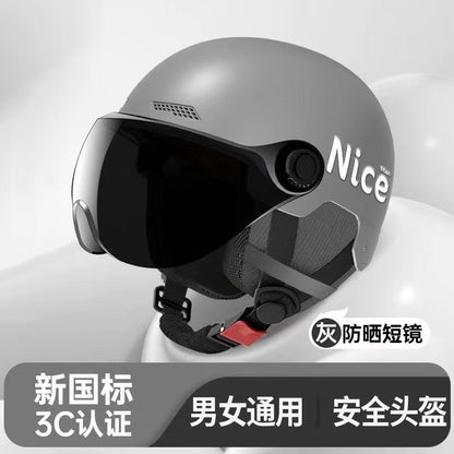 New National Standard 3C Certified Electric Vehicle Helmet for Men and Women, Summer Sun Protection Motorcycle Safety Helmet, Lightweight Half Helmet, Now Available from the Manufacturer