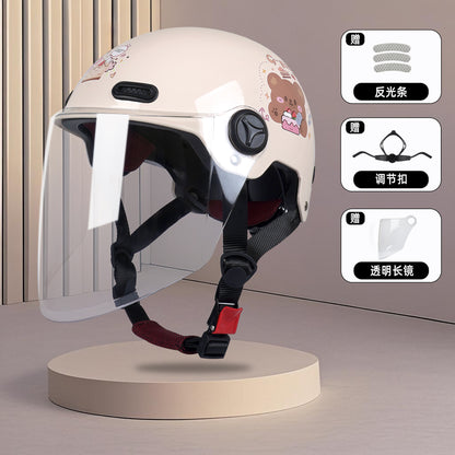 New National Standard 3C Safety Men's and Women's Breathable Universal Family Head Protection Summer Battery Motorcycle Electric Vehicle Helmet