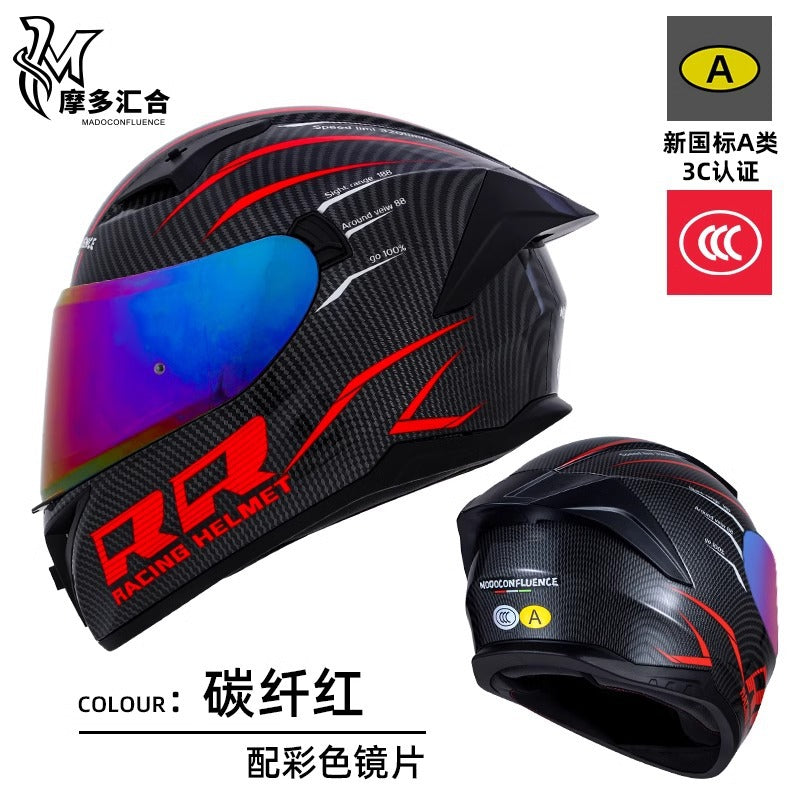 Motorcycle Helmet 3C Certified Bluetooth Men's and Women's All-Season Universal Personalized Electric Cruise Motorcycle Full-Coverage Full-Face Helmet