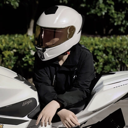 Orz3C Certified Motorcycle Helmet Men's and Women's Dual-Lens Full-Face Helmet Summer Personalized Tail Bluetooth Semi-Full Coverage