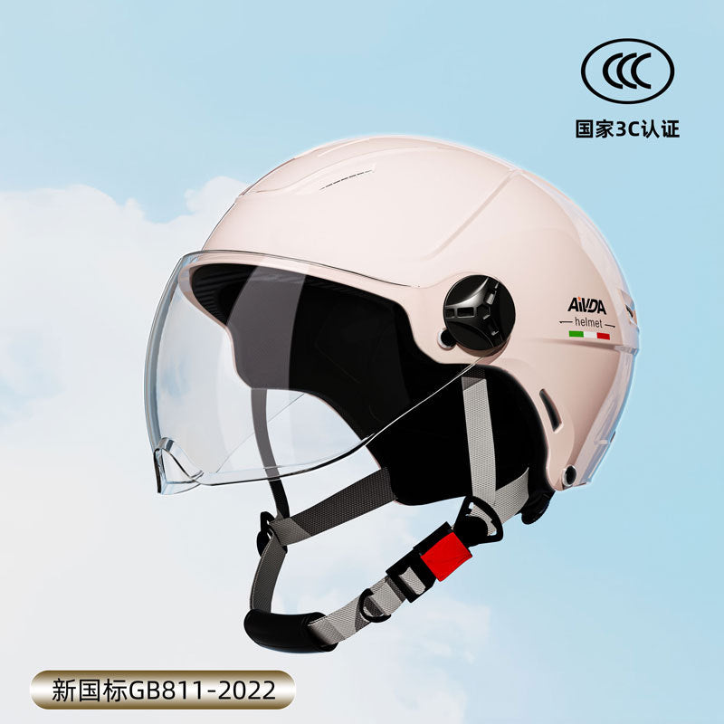 New National Standard 3C Certified Electric Vehicle Helmet Summer Sun Protection Motorcycle Helmet All-Season Universal Half Helmet Lightweight