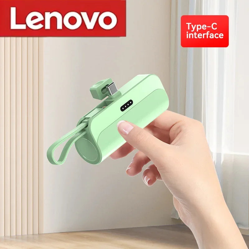 Lenovo 500000mAh Ultra Slim Power Bank Super Fast Charging Large Capacity Portable External Battery USB C For Android iPhone