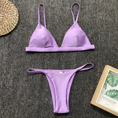 New Bandeau 2025 Micro Bikini Set Women Sexy Low Waist Monokini Push Up Swimwear Backless Swimsuit Beach Bathing Suits Biquinis
