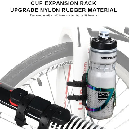 Bicycle Water Bottle Holder Adaptor 5 Colors Silicone Bottle Cage Strap Seatpost Fork Frame Multi Location Mounting Bike Parts