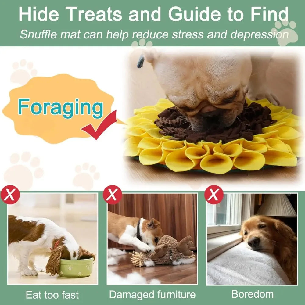 Dog Toys Snuffle Mat for Slow Feeding Puppy Sniffing Pad Smell Training Interactive Puzzle Toy Indoor Stress Relief Pet Supplies