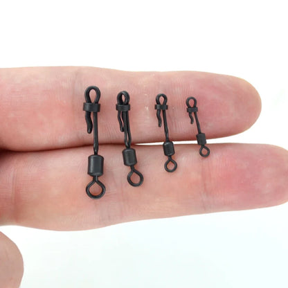 Hirisi 10pcs Quick Change Swivel With Clam Lock Clip For Carp Fishing Terminal Tackle Freshwater Fishing Accessories