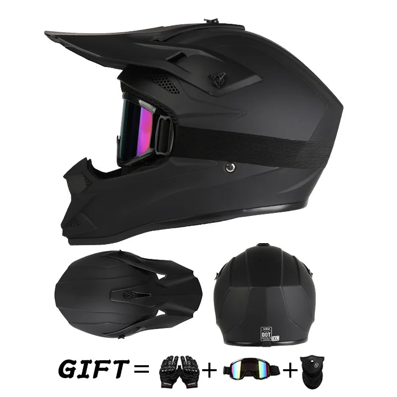 Off Road Motorcycle Helmet Rally Downhill Full Helmet Riding with Goggles Suitable for All Seasons for Men Women and Children