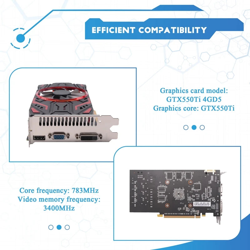 Supernew  GTX 550Ti 4GB GDDR5 Computer Graphic Card Gaming Video Cards for PCI-Express 2.0 Computer Separate Game Video Card