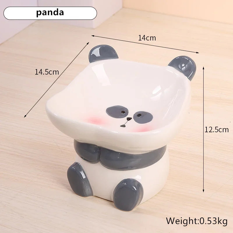 New Cartoon Ceramic Cat Bowl Creative Cute Puppy Dog Feeder Pet Feeding and Water Eatting Bowl Drinker Porcelain Pet Supplies