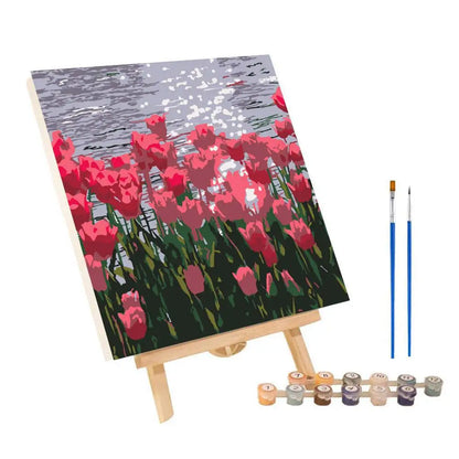 Frame Painting By Numbers Kit Abstract Sunset Landscape Modern Drawing Coloring DIY Painting By Numbers Acrylic Paint Home Decor