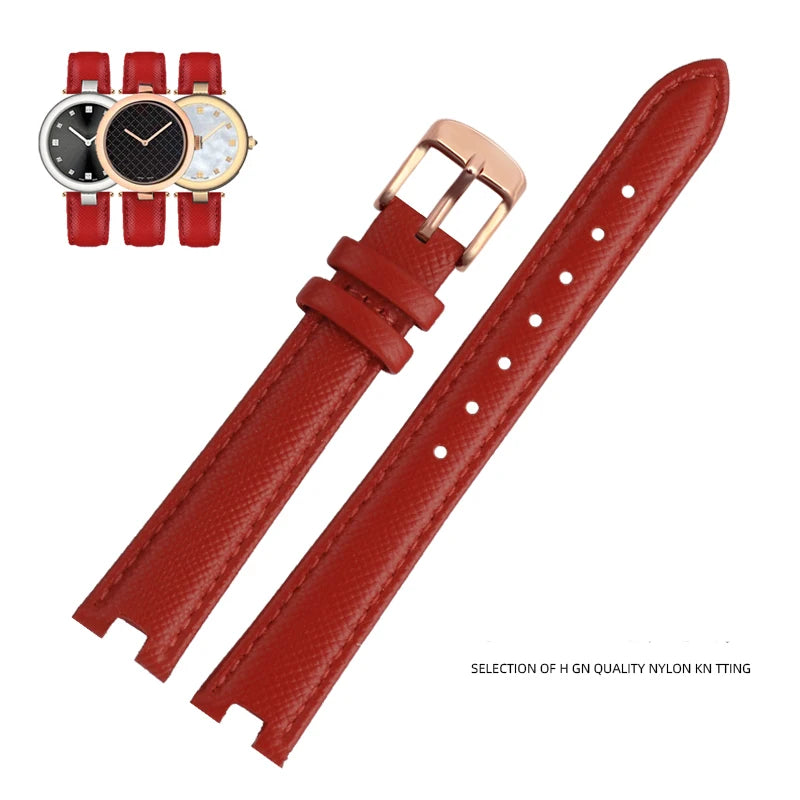High Quality Notched Watch Strap for Gucci YA141401 YA141505  YA1414 YA1415 GC Women's Watch Leather Watchband 12x5mm 14x5mm